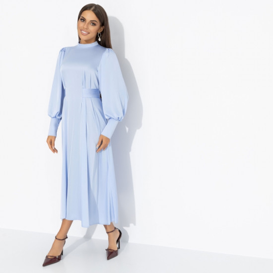 Платье женское с объемными рукавами Притяжение элегантности (голубая симфония)