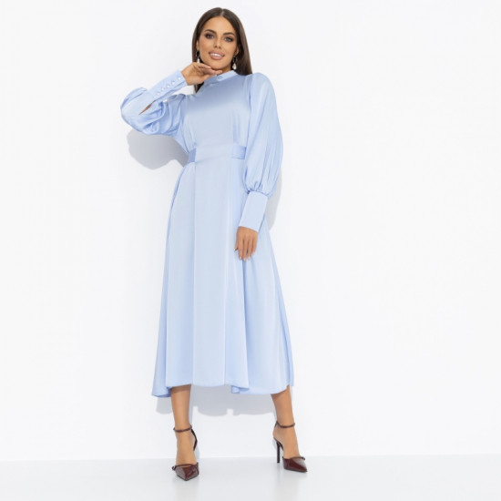 Платье женское с объемными рукавами Притяжение элегантности (голубая симфония)