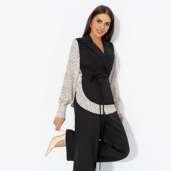 Рубашка женская с подплечниками Собрание идей (polka dots)