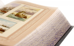 Всеобщая история географических открытий Жюля Верна. Книга в коллекционном переплёте из двух видов кожи с рисунком мраморной бумаги и с изящным тиснением в стиле 19 века - Фото 7