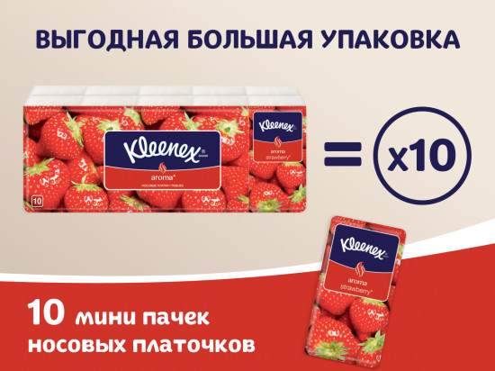 Платочки носовые «Клубника»