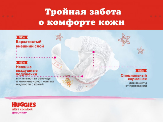 Подгузники для девочек «Ultra Comfort»