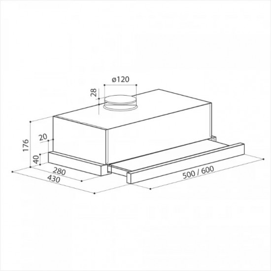 Вытяжка Hubble 2M 600 Inox