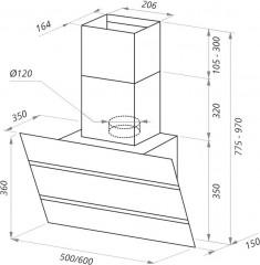 Вытяжка Bridge Line 60 Сатин - Фото 1