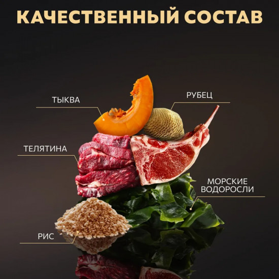 Корм влажный для собак «Телятина с рисом и тыквой»
