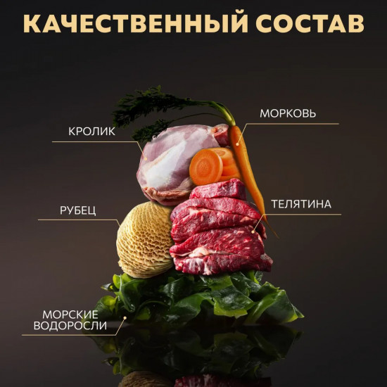 Корм влажный для собак «Говядина с кроликом и морковкой»