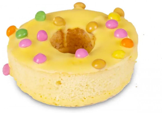 Кекс с какао-глазурью, банановой начинкой и цветным драже «Papita Donut»