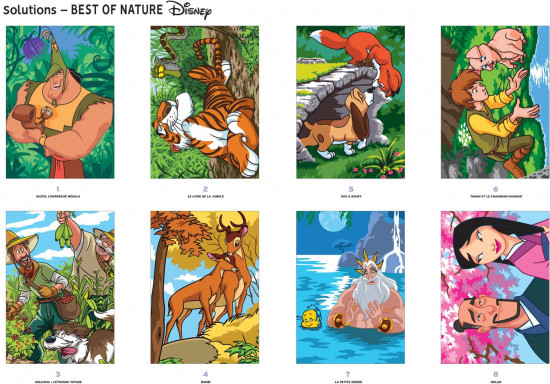 Раскраска. Coloriages mystères Disney. Best of Nature