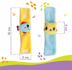 Набор погремушек-браслетов «Котик и рыбка» - Фото 3