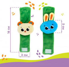 Набор погремушек-браслетов «Зверята» - Фото 3