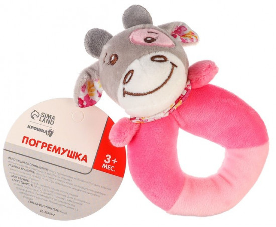 Погремушка мягкая «Коровка-пищалка»