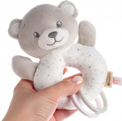 Погремушка мягкая «Серый мишка» - Фото 4