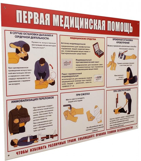 Стенд-плакат информационный «Первая медицинская помощь»