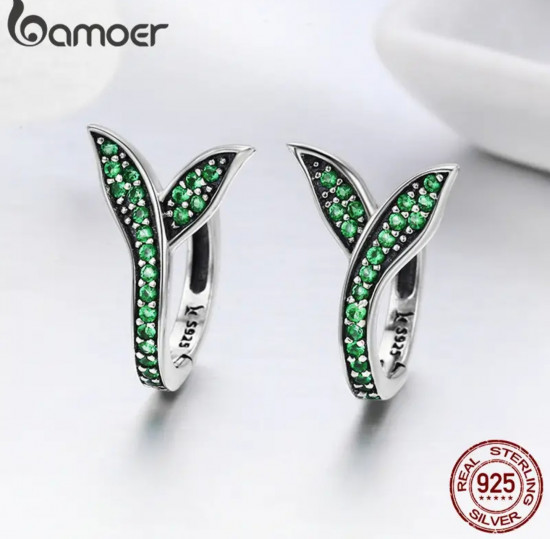 Серьги из серебра с фианитами