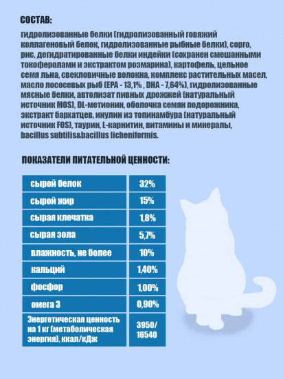 Корм сухой для кошек при пищевой аллергии «Cats Hypoallergenic»