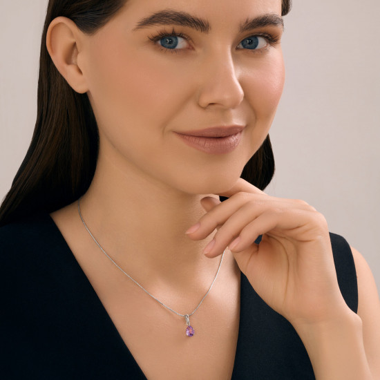 Подвеска из серебра с аметистом