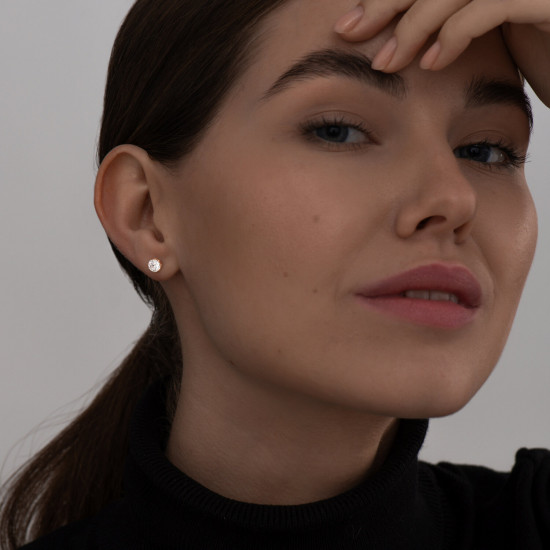 Серьги из золочёного серебра с фианитами