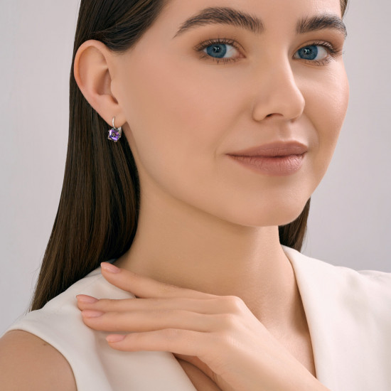 Серьги из серебра с кристаллами