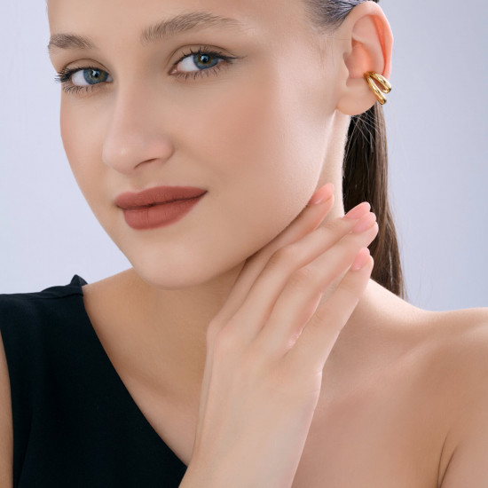 Серьга из золочёного серебра
