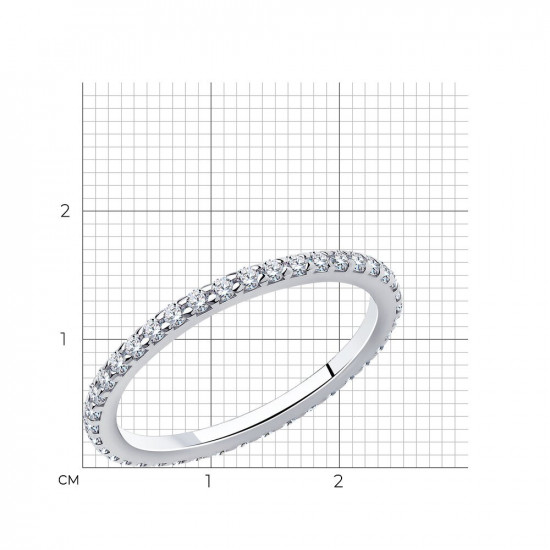 Кольцо из серебра с фианитами