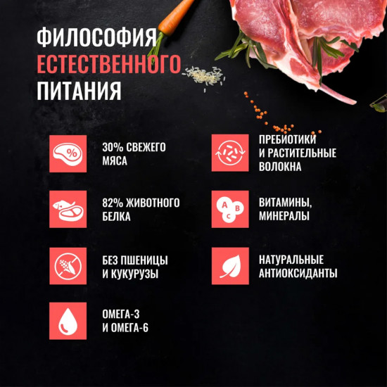 Корм сухой для щенков мелких пород с мясом ягненка