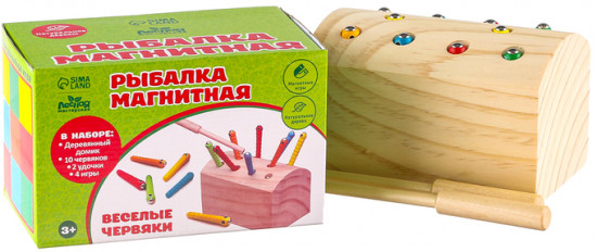 Рыбалка магнитная «Весёлые червяки»