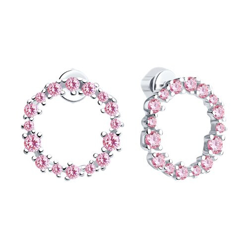 Серьги из серебра с фианитами