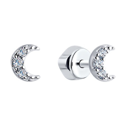 Серьги из серебра с фианитами