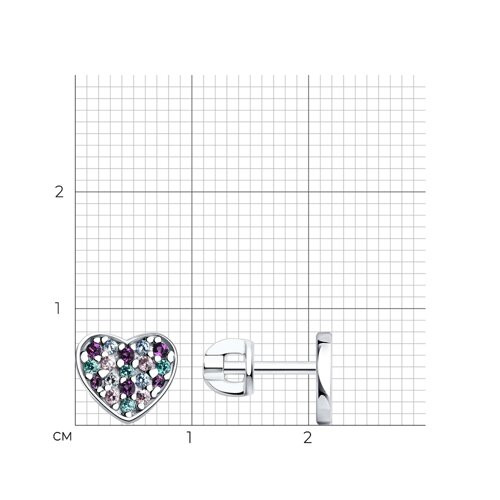 Серьги из серебра с фианитами