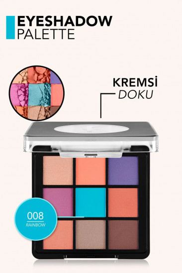 Палетка теней для век «Eye Shadow Palette», оттенок 008 Rainbow