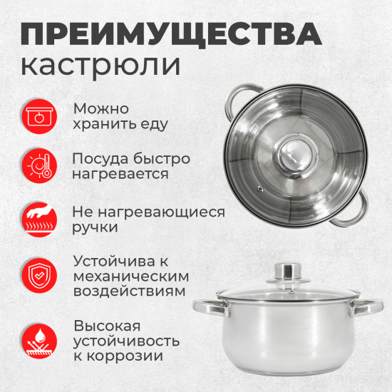 Кастрюля с крышкой «Laura»