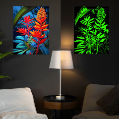 Картина по номерам со светящейся краской «Тропические цветы» - Фото 2