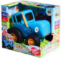 Каталка детская на верёвке музыкальная «Синий трактор» - Фото 2