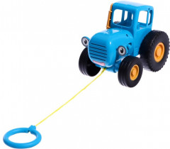 Каталка детская на верёвке музыкальная «Синий трактор» - Фото 4