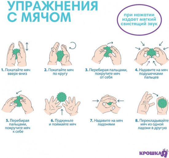 Набор развивающих тактильных мячиков с пищалкой «Цвета и формы»