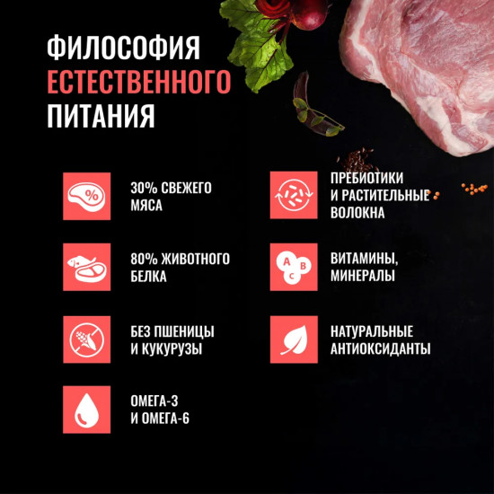 Корм сухой для взрослых собак всех пород со свининой