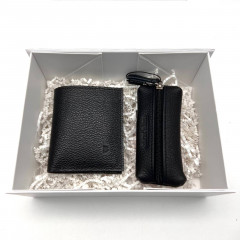 Подарочный набор: портмоне и ключница из натуральной кожи - Фото 1