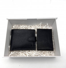 Подарочный набор: портмоне и ключница из натуральной кожи - Фото 1