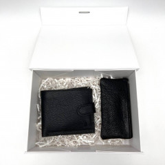 Подарочный набор: портмоне и ключница из натуральной кожи - Фото 1