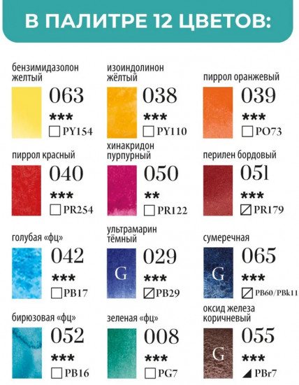 Набор акварели в кюветах «Пленэр»