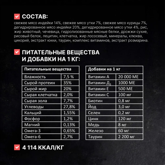 Корм сухой полнорационный для котят, беременных и кормящих кошек с мясом индейки