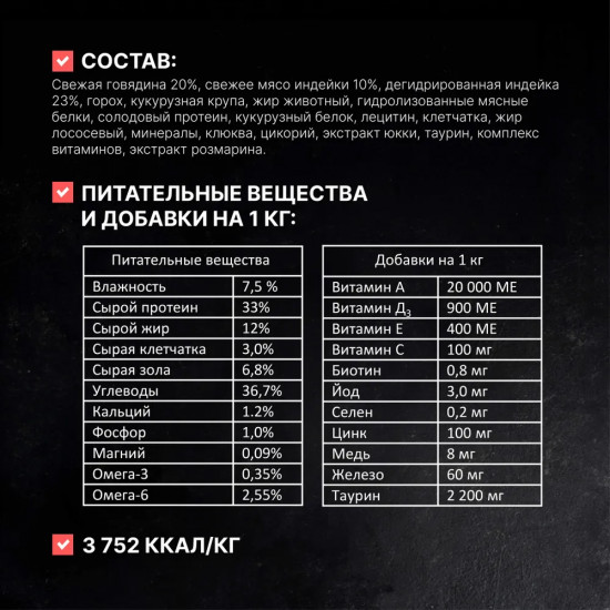 Корм сухой полнорационный для стерилизованных кошек с говядиной