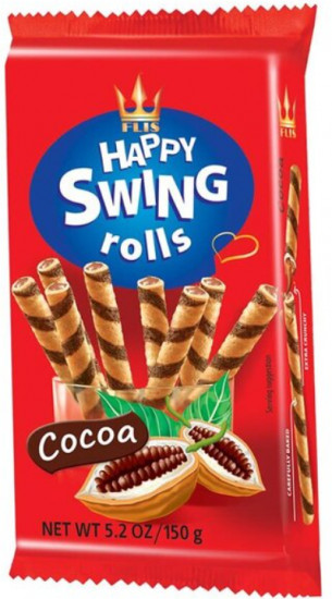 Трубочки вафельные с какао «Happy Swing Rolls Cocoa»