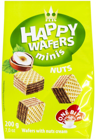 Вафли с лесным орехом «Happy Minis Wafers minis Nuts»