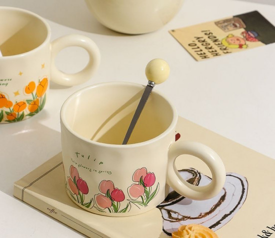 Кружка с ложкой «Tulips»