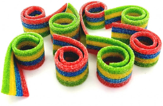 Мармелад жевательный «Sour Belts Rainbow. Разноцветные кислые ремешки»