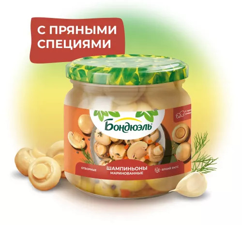 Шампиньоны маринованные целые