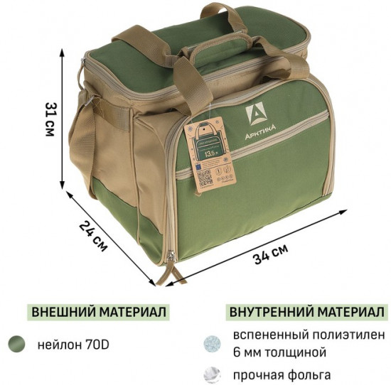 Термосумка с набором посуды для пикника на 4 человека «Арктика»