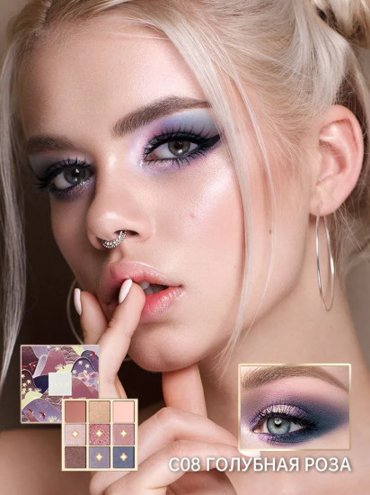Палетка теней для век «9 Colors Eyeshadow Palette», оттенок C08 Morandi