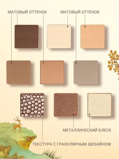 Палетка теней для век «9 Colors Eyeshadow Palette», оттенок C15 Forest